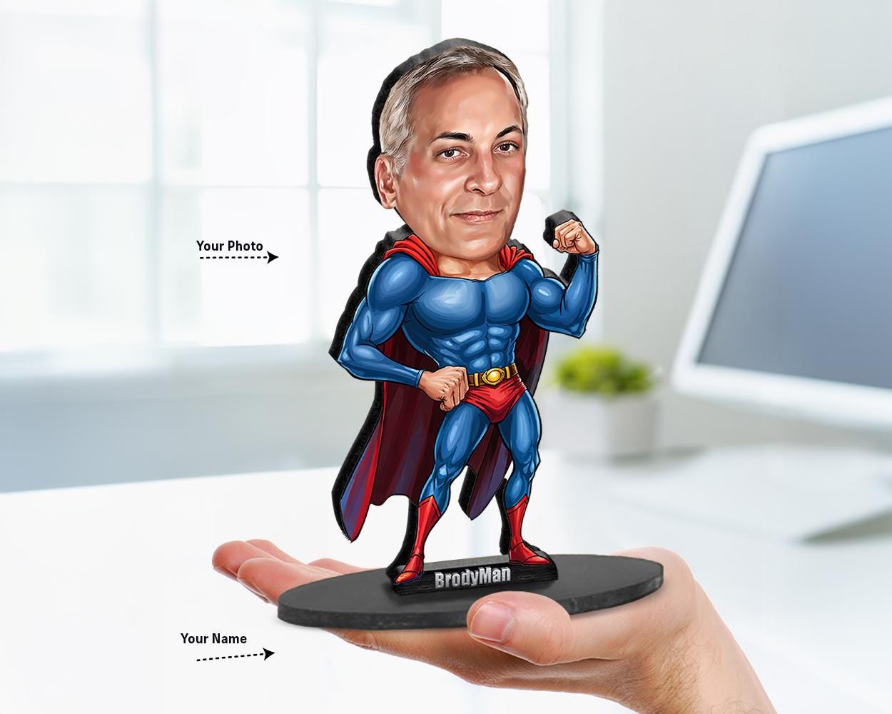 Personalized Superhero Gifts | Caricature Portrait From Your Photo | Funny Gift Sets with Your Photo & Name | SP039