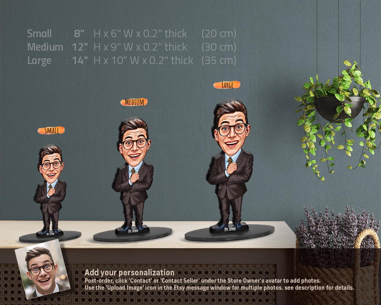 Businessman Figurine | Custom Corporate Gift from Your Photo | Personalized Figurine, Magnet, Keychain & Car Charm