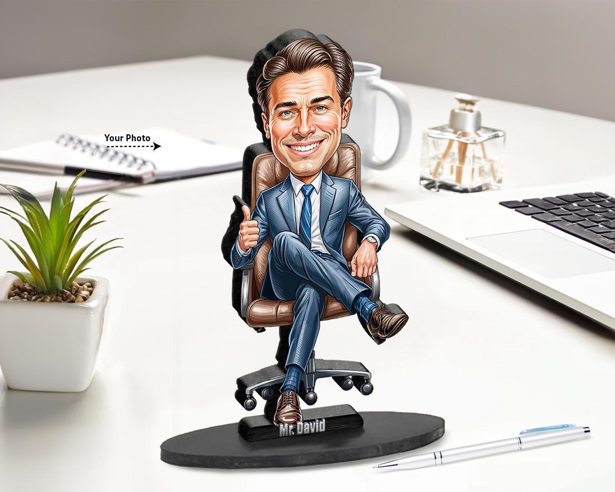 Lawyer Gift | Gifts for Attorneys | Caricature Portrait From Your Photo | Personalized Wooden Cartooned Figurine Trinket