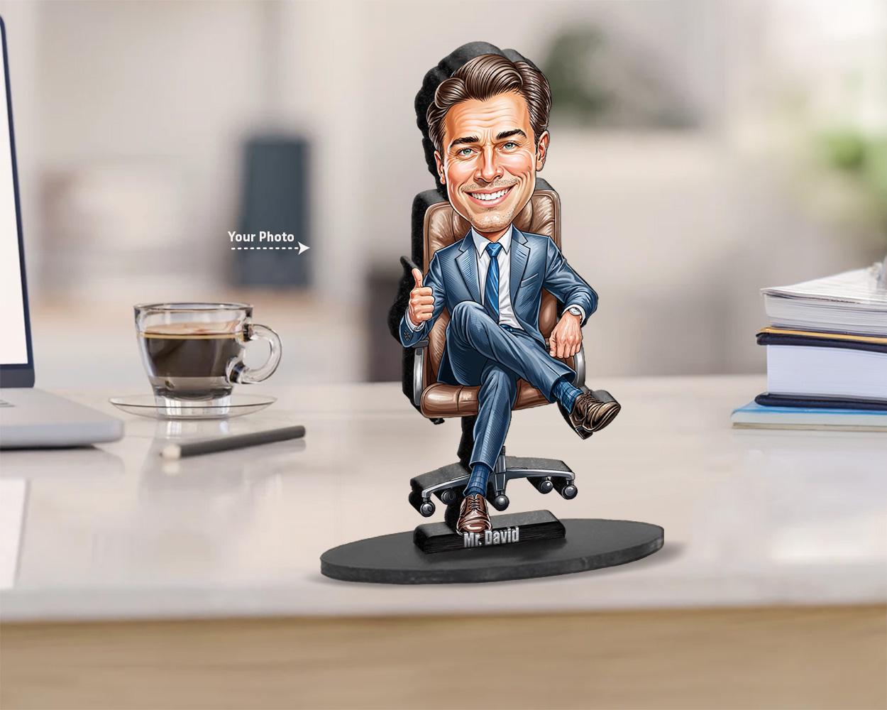 Lawyer Gift | Gifts for Attorneys | Caricature Portrait From Your Photo | Personalized Wooden Cartooned Figurine Trinket