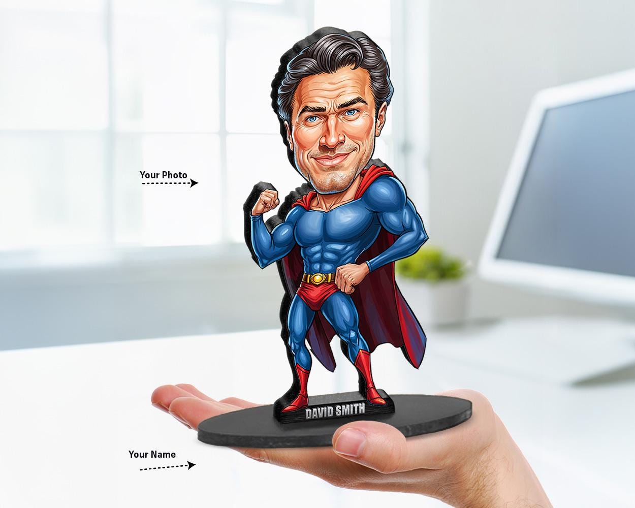 Personalized Superhero Gifts | Caricature Portrait From Your Photo | Funny Gift Sets with Your Photo & Name | SP039