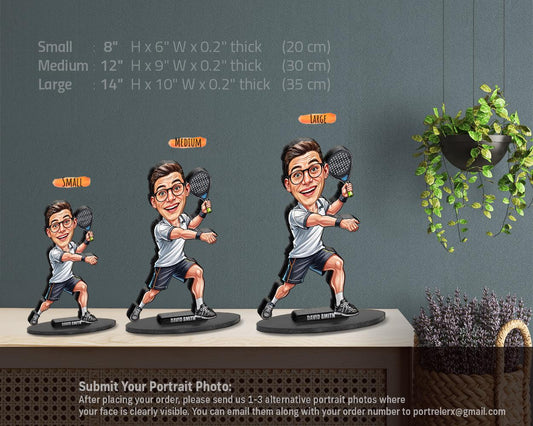 Personalized Paddle Player Gifts | Paddle Caricature Portrait From Your Photo | Funny Gift Sets with Your Photo & Name | PA0202