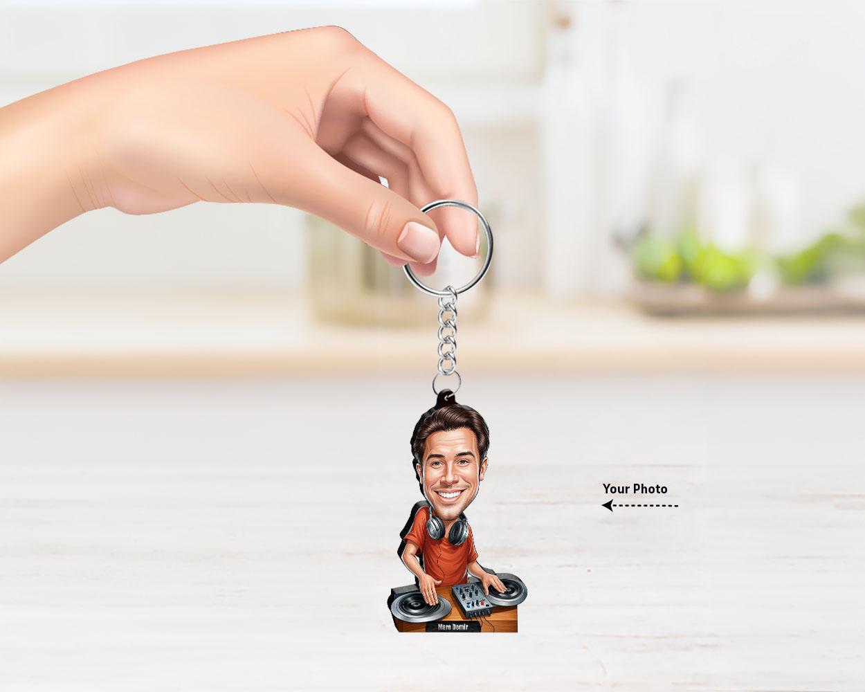 Personalized DJ Gift | Custom Fun Dj Gift Caricature Portrait From Your Photo | 3D Wooden Figurine Trinket- DJ132