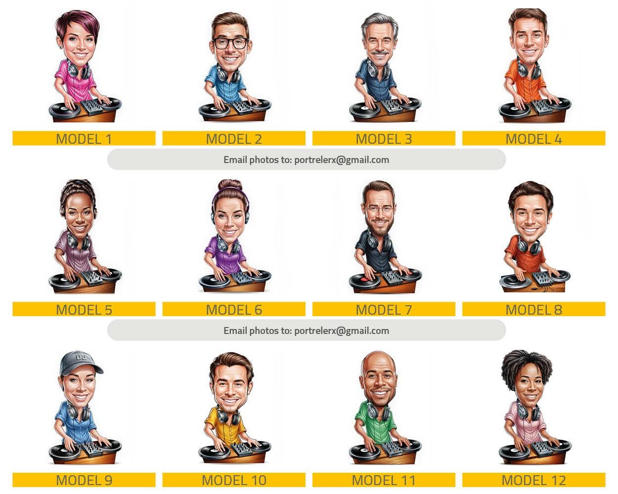 Personalized DJ Gift | Custom Fun Dj Gift Caricature Portrait From Your Photo | 3D Wooden Figurine Trinket- DJ132