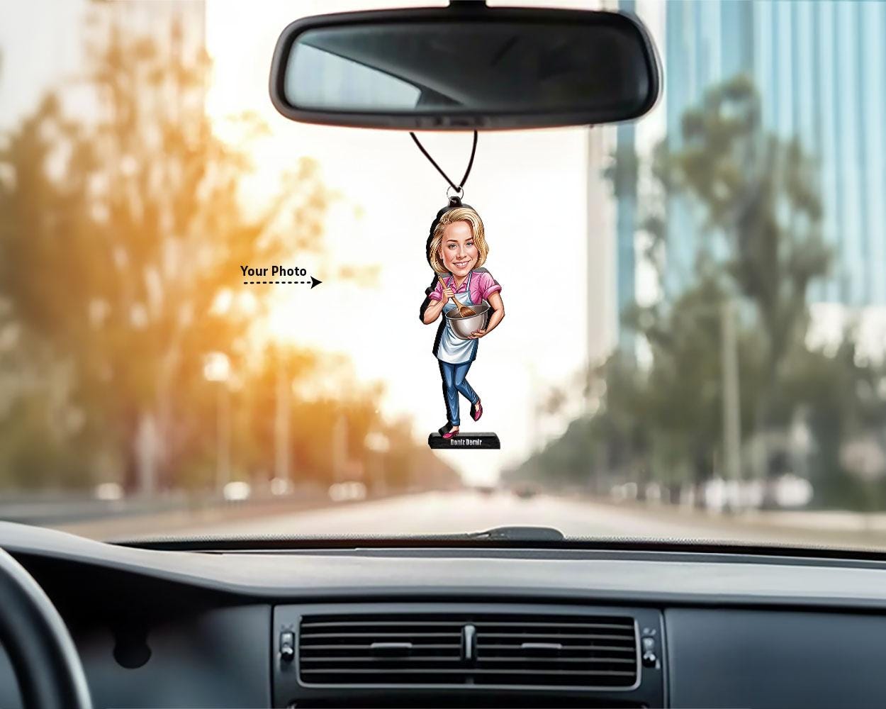 Custom Female Chef Figurine | Personalized Gift for Mom, Wife or Friend | Cooking Caricature, Magnet, Keychain & Car Charm