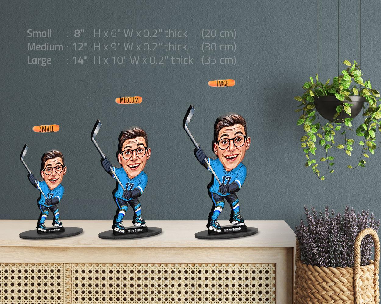 Ice Hockey Player Gift | Team Award & Coach Thank You | Custom Figurine, Magnet, Keychain, Car Charm