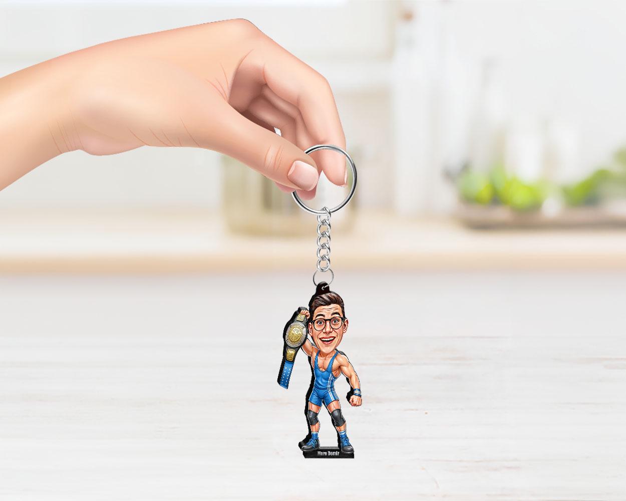 Personalized Wrestler Gift | Custom Funny Wrestling Coach Caricature Portrait From Your Photo | Unique Gift Ideas with Your Photo & Name