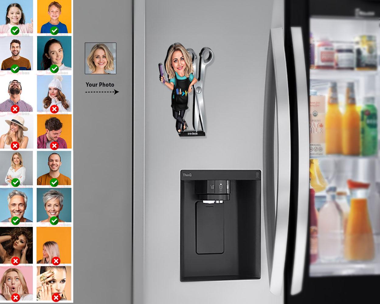 Hair Stylist Gift | Custom Barber | Hairdresser Gift | Caricature Portrait From Your Photo | Personalized Wooden Cartooned Figurine Trinket