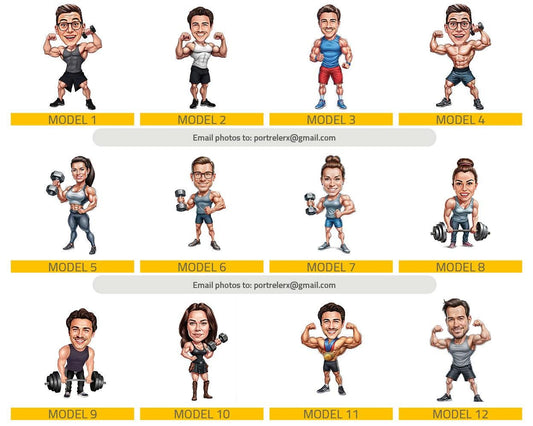 Custom Male Bodybuilder Figurine | Personalized Fitness Coach & Gym Gift from Your Photo | Figurine, Magnet, Keychain, Car Charm