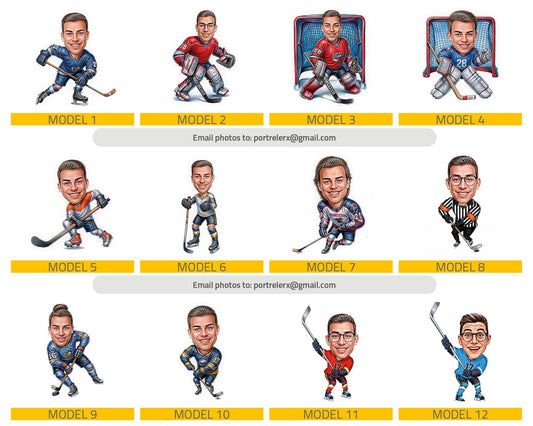 Ice Hockey Player Gift | Team Award & Coach Thank You | Custom Figurine, Magnet, Keychain, Car Charm