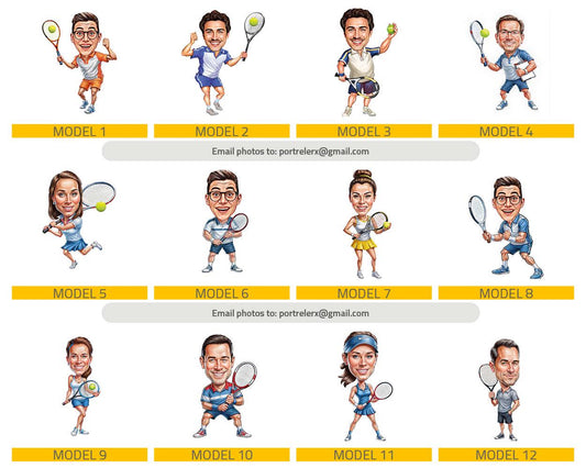 Personalized Tennis Coach or Player Gift – Custom Funny Figurine, Magnet, Keychain & Car Charm – Unique Portrait from Your Photo