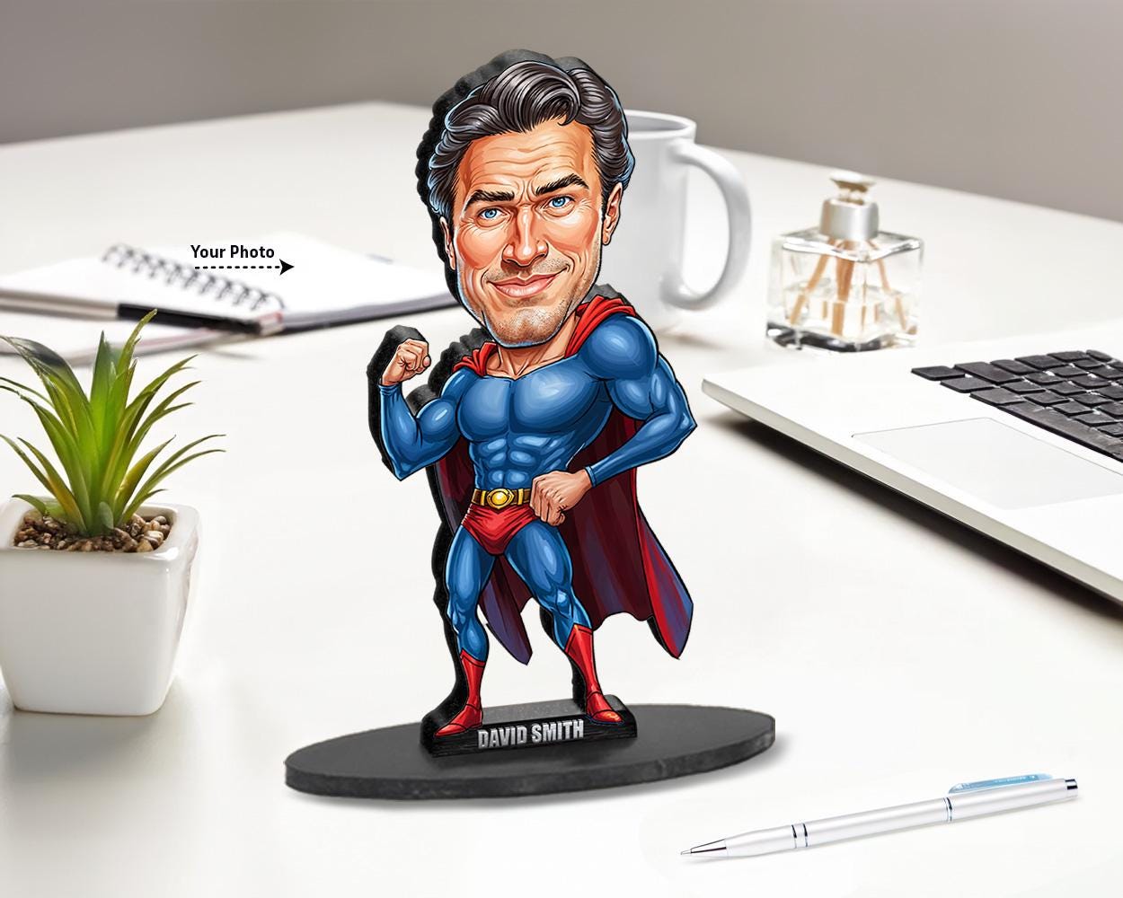 Personalized Superhero Gifts | Caricature Portrait From Your Photo | Funny Gift Sets with Your Photo & Name | SP039