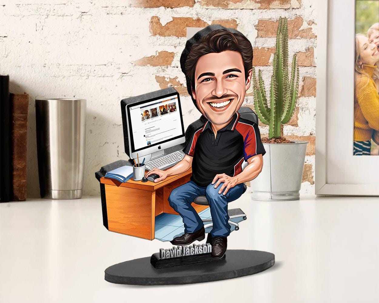 Computer Geek Gift | Custom Portrait as Cartoon Character | Computer Nerd Gift | Coder Gift | Computer Science Gifts | Graphic Designer Gift