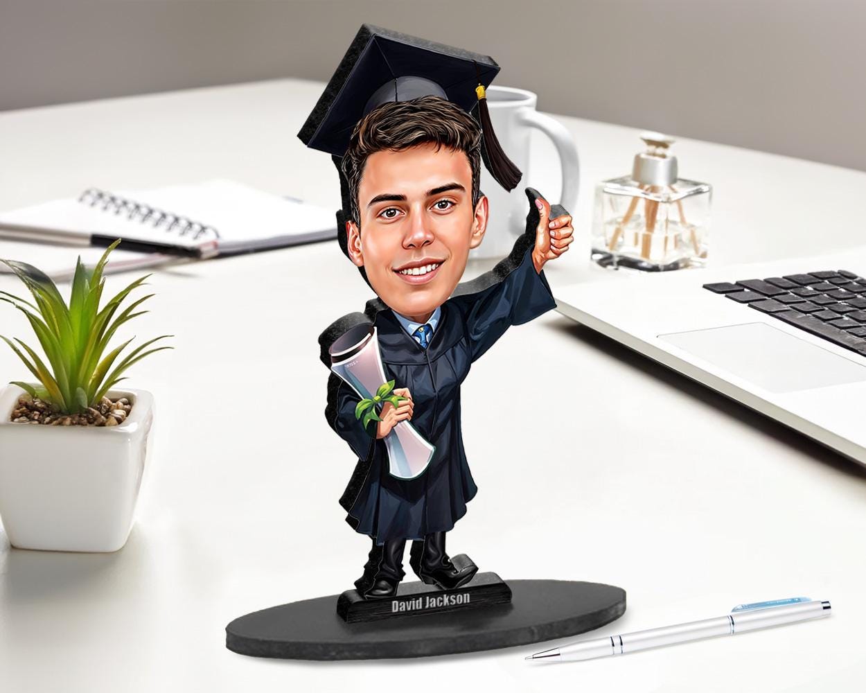 Graduation Figurine | Personalized Graduate Gift from Your Photo | Custom Figurine, Magnet, Keychain & Car Charm