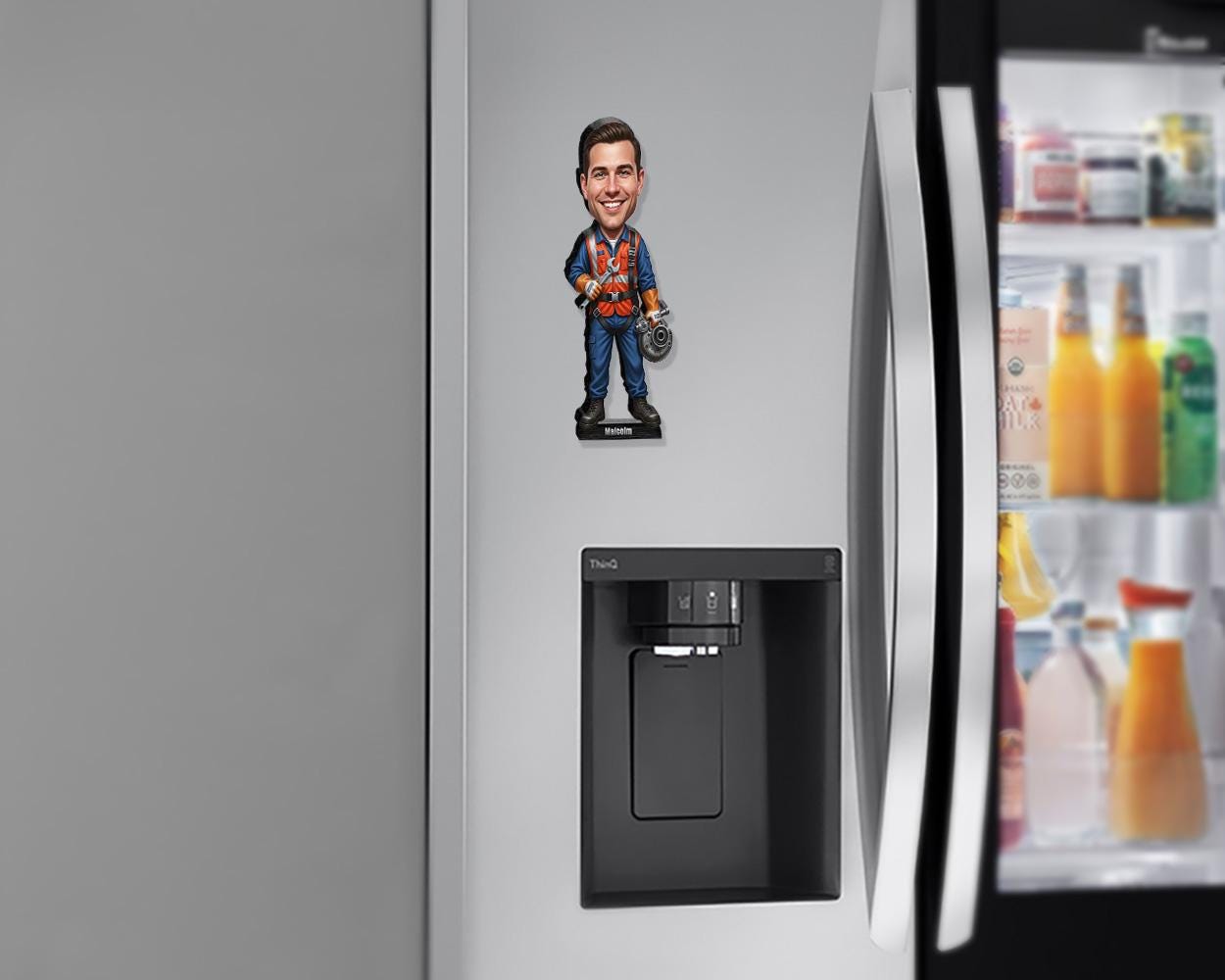 Personalized Aircraft Mechanic Gift – Custom Aviation Technician Figurine, Magnet, Keychain & Car Charm from Your Photo