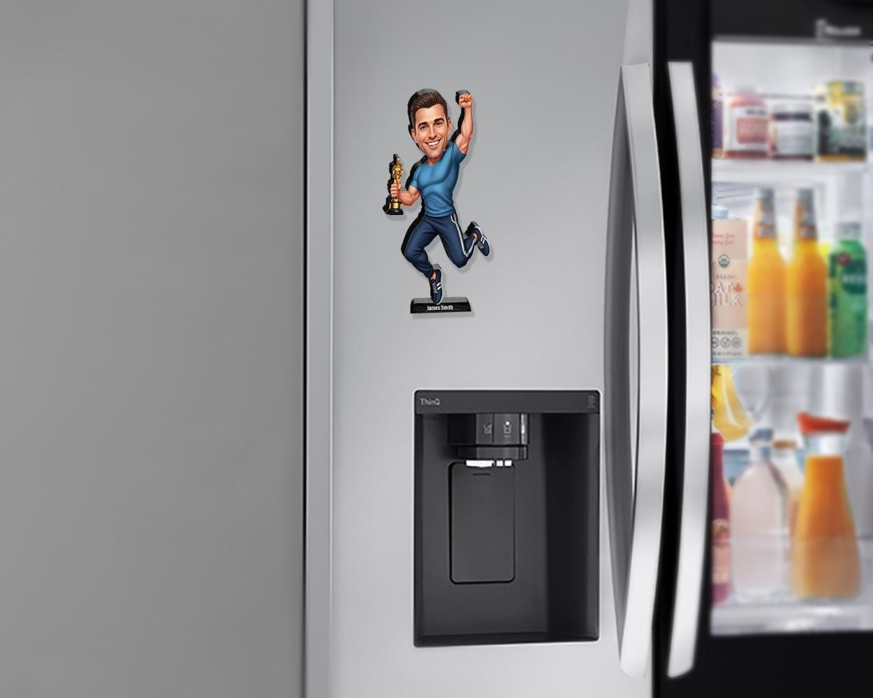 Custom Fitness Coach Award Figurine | Personalized Trainer Gift with Trophy | Magnet, Keychain, Car Charm from Photo