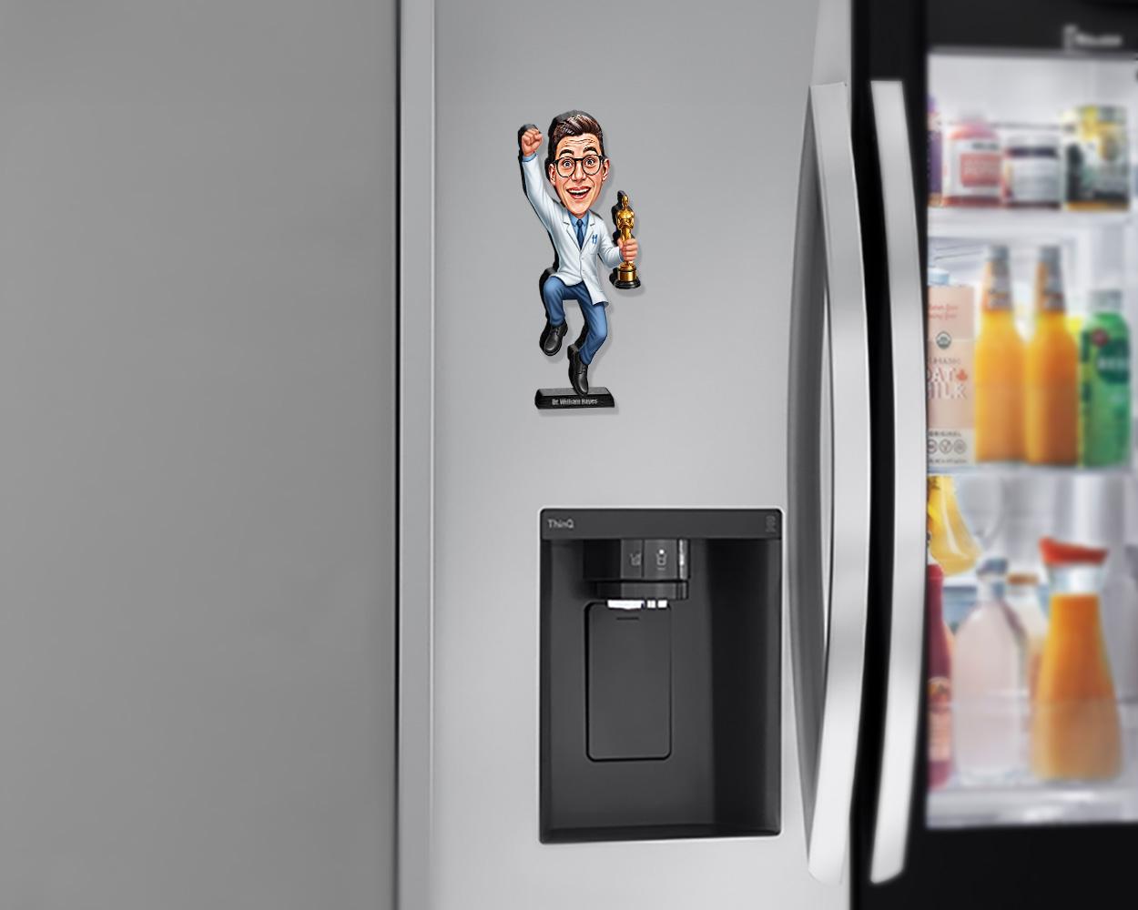 Personalized Male Cardiologist Figurine | Medical Award Caricature Portrait from Your Photo | Custom Figurine, Magnet, Keychain & Car Charm