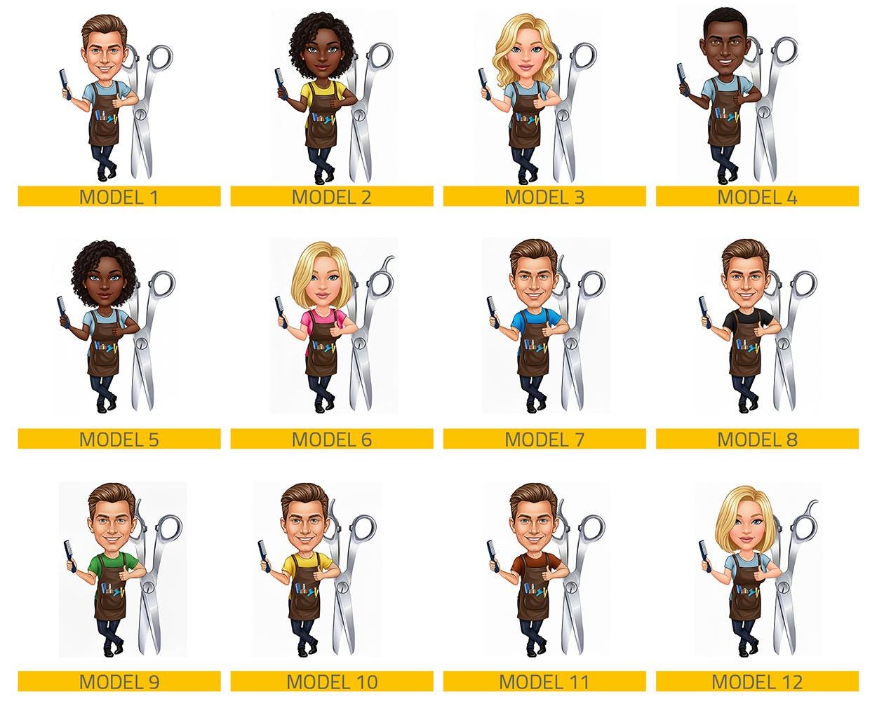 Hair Stylist Gift | Custom Barber | Hairdresser Figurine from Photo | Personalized Caricature Statue, Magnet, Keychain & Car Charm