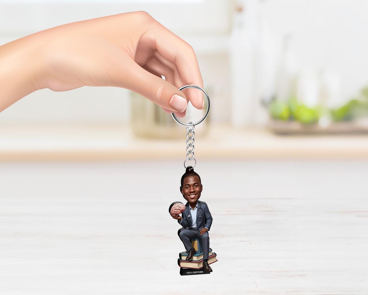 Neurologist Gift | Custom Brain Doctor & Neuroscience Graduation Figurine from Your Photo | Personalized Figurine, Magnet, Keychain