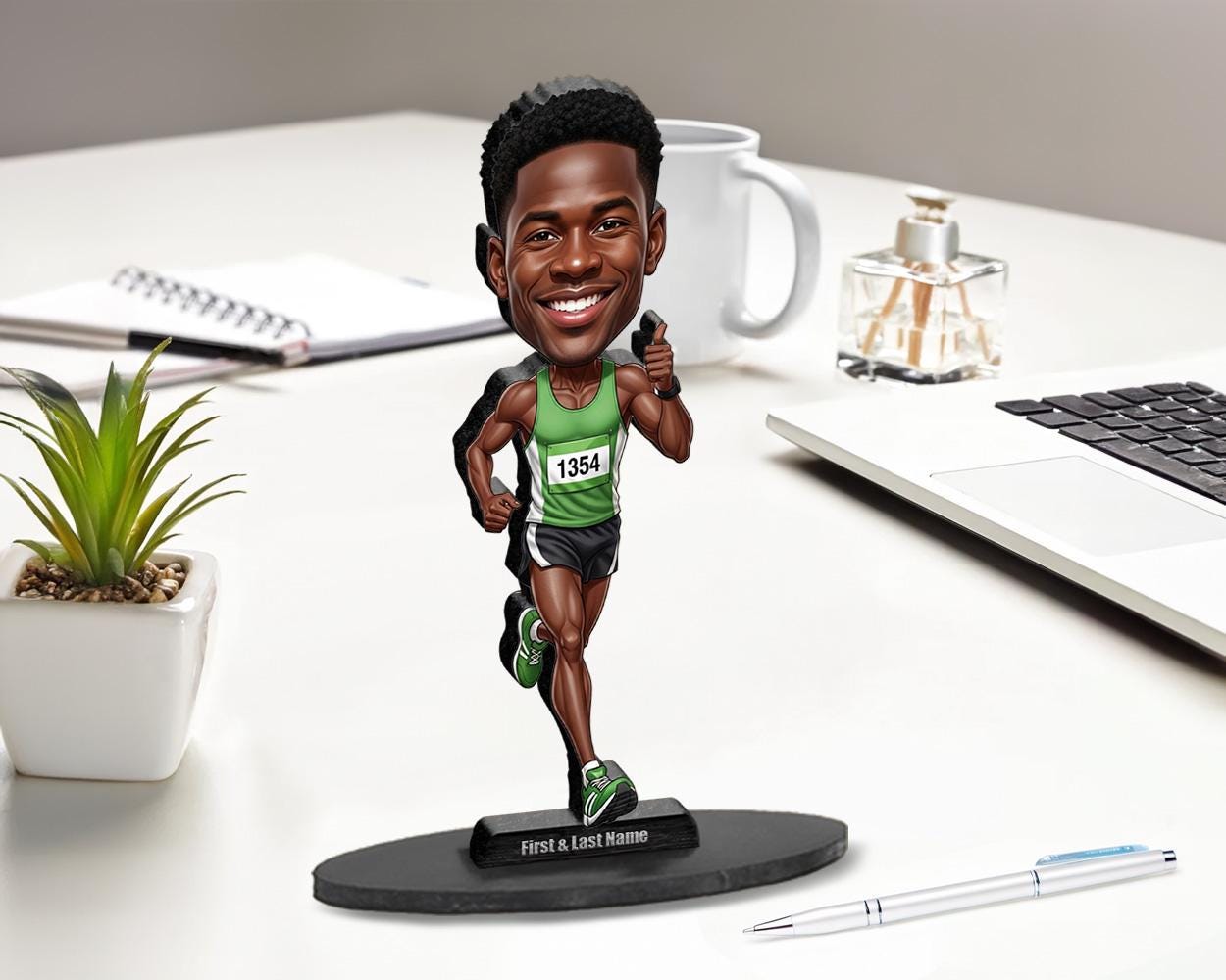 Custom Marathon Runner Figurine | Personalized Track & Field Champion Gift from Your Photo | Figurine, Magnet, Keychain, Car Charm