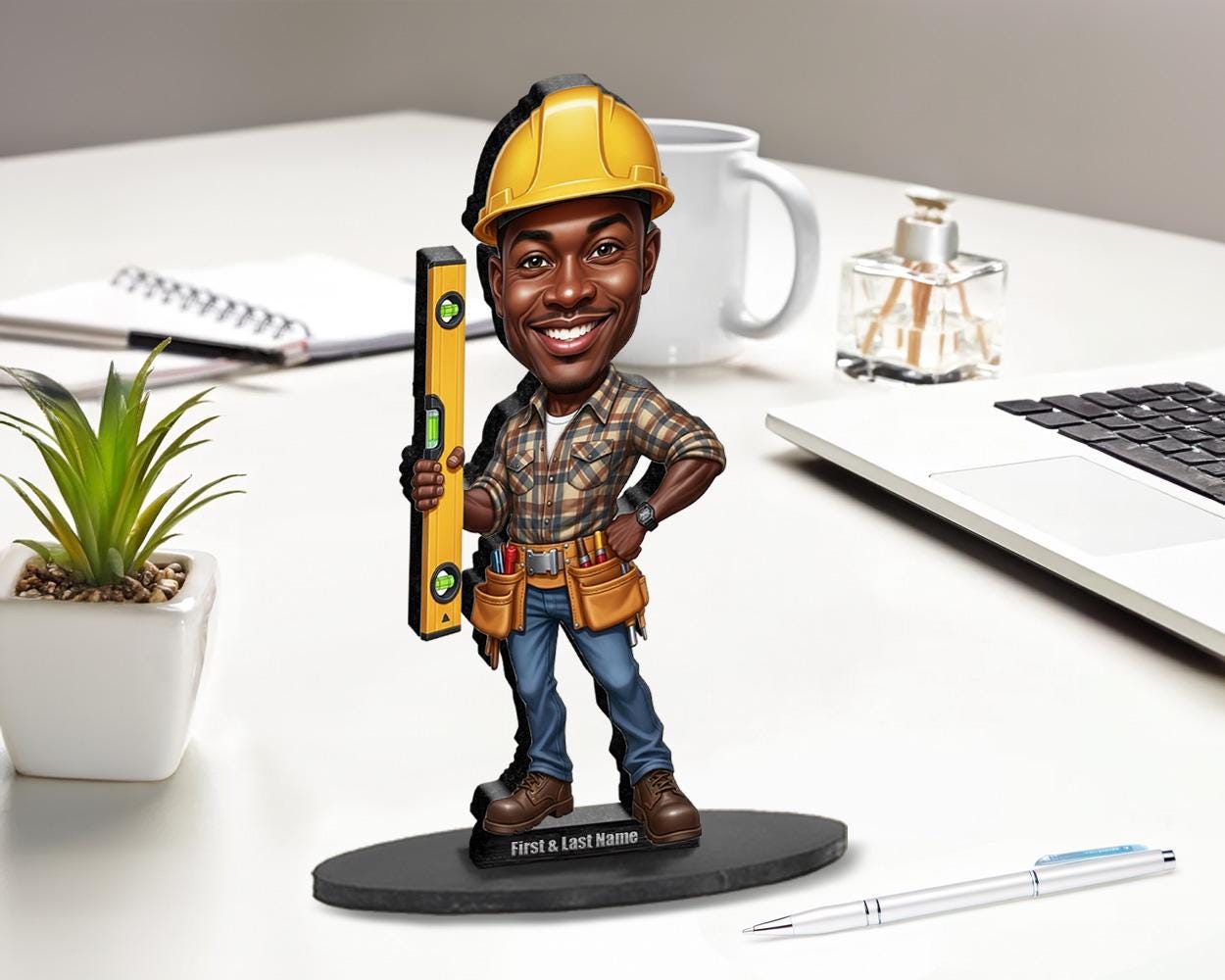 Custom Construction Engineer Figurine | Personalized Civil Engineer Graduation Gift from Your Photo | Figurine, Magnet, Keychain & Car Charm