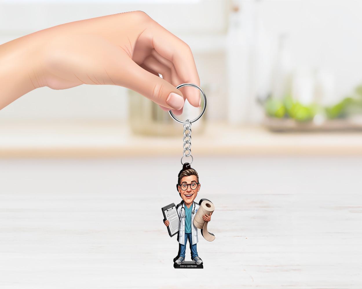 Personalized Sports Medicine Doctor Figurine | Custom Caricature Gift from Your Photo | Orthopedic Physician Figurine, Magnet, Keychain