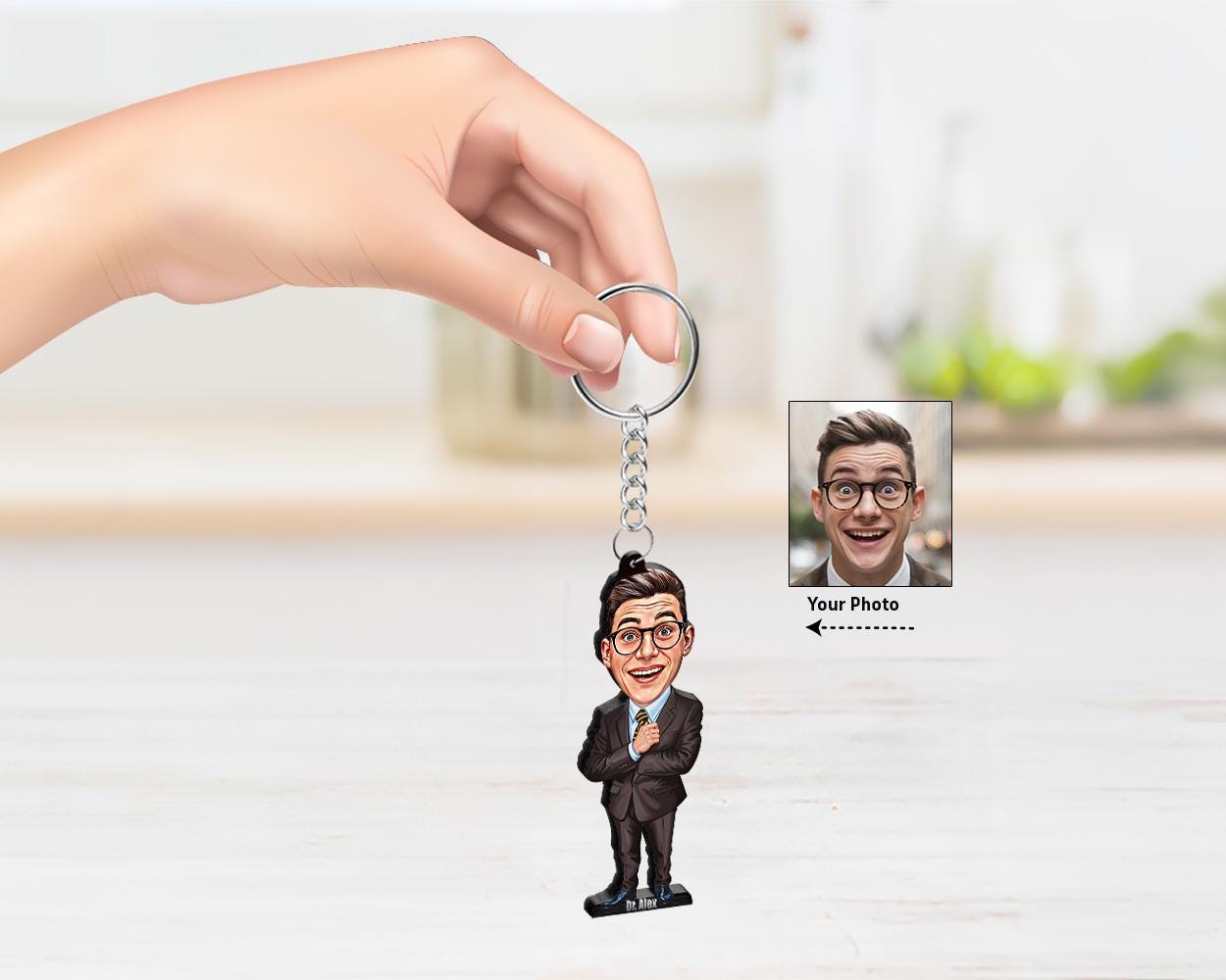 Businessman Figurine | Custom Corporate Gift from Your Photo | Personalized Figurine, Magnet, Keychain & Car Charm