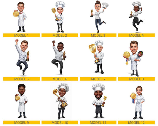 Culinary Trophy Figurine | Custom Chef Award Gift from Your Photo | Personalized Figurine, Magnet, Keychain & Car Charm