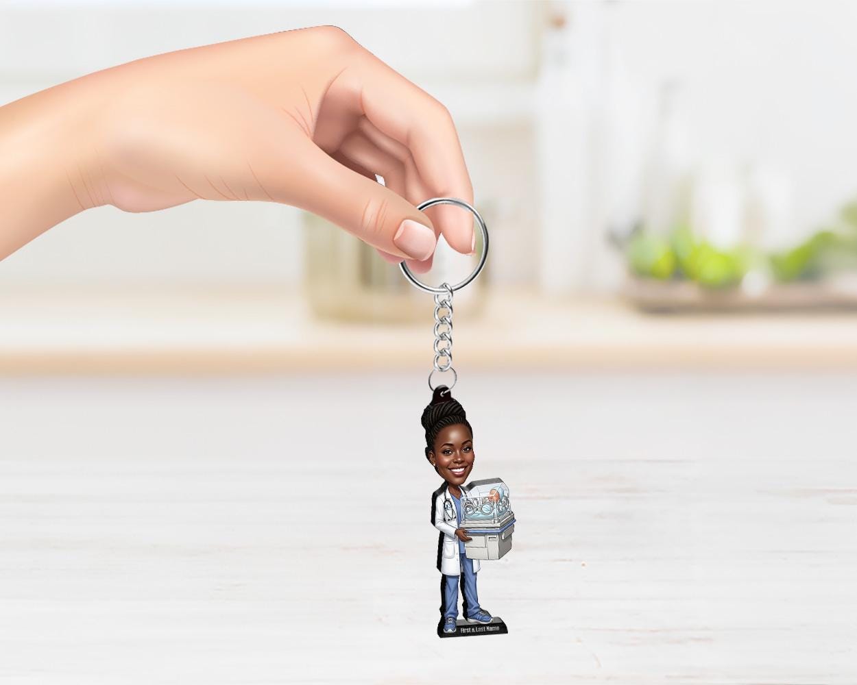 Neonatologist Doctor Gift | Custom Pediatrician & NICU Nurse Figurine from Your Photo | Personalized Figurine, Magnet, Keychain, Car Charm