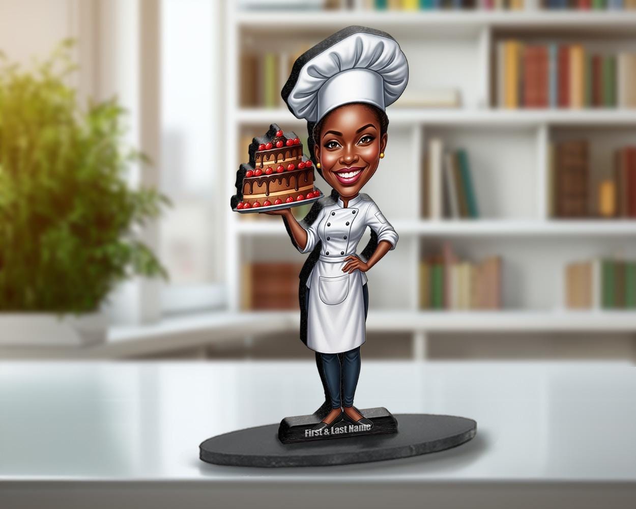 Custom Pastry Chef Figurine | Personalized Baker Graduation & Culinary School Gift from Your Photo | Figurine, Magnet, Keychain, Car Charm