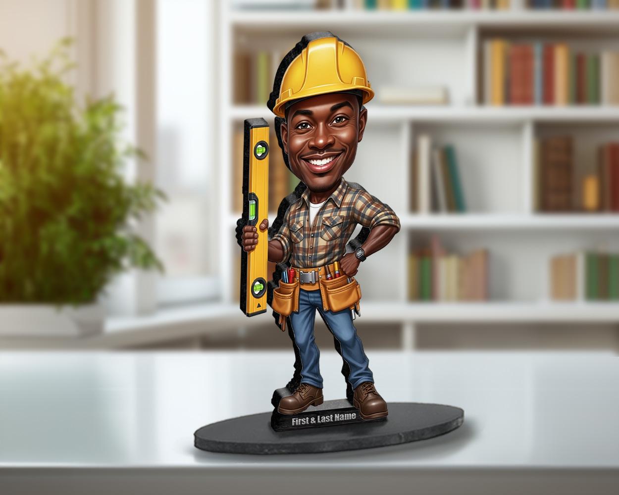 Custom Construction Engineer Figurine | Personalized Civil Engineer Graduation Gift from Your Photo | Figurine, Magnet, Keychain & Car Charm