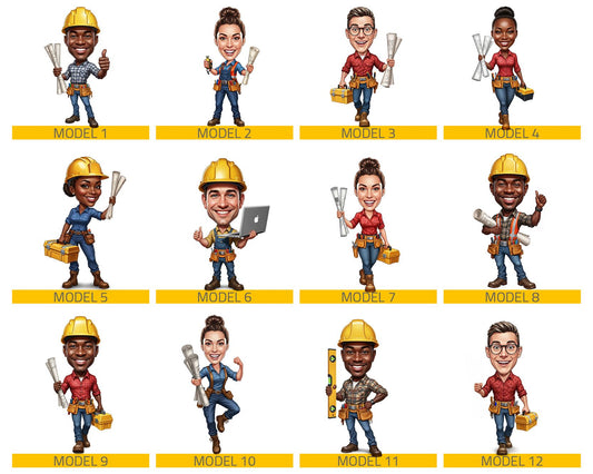 Custom Construction Engineer Figurine | Personalized Civil Engineer Graduation Gift from Your Photo | Figurine, Magnet, Keychain & Car Charm