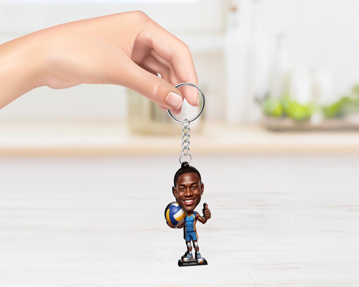 Custom Indoor Volleyball Player Figurine | Personalized College & Team Volleyball Graduation Gift from Your Photo | Figurine, Keychain