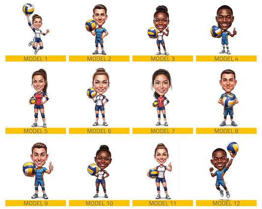 Custom Indoor Volleyball Player Figurine | Personalized College & Team Volleyball Graduation Gift from Your Photo | Figurine, Keychain