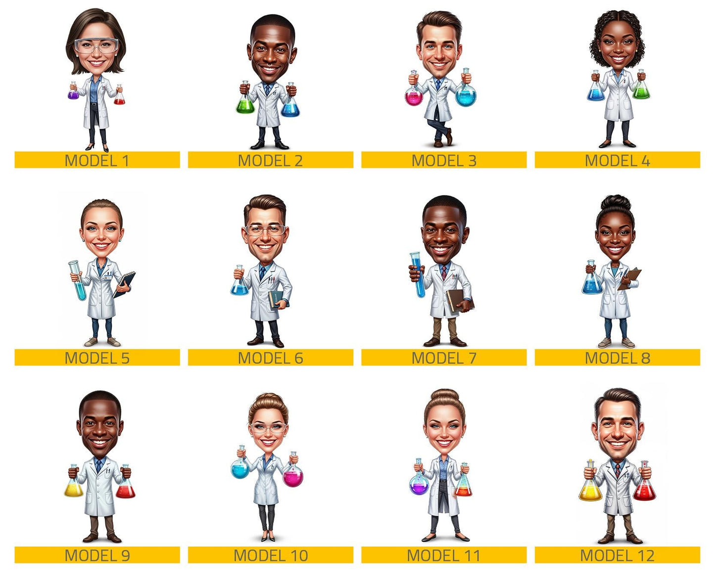 Custom Scientist Figurine | Personalized Chemist & Lab Researcher Graduation Gift from Your Photo | Figurine, Magnet, Keychain, Car Charm